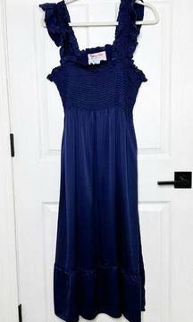 HILL HOUSE Collectors Edition 2022 100% Silk Nap Dress Navy Blue