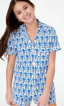 Blue Monkey Polo Pajamas