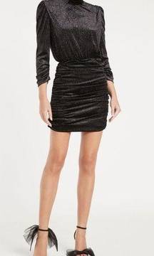 REBECCA VALLANCE MOON RIVER MINI DRESS - BLACK/METALLIC size 6