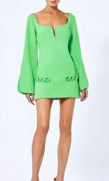 ALEXIS Azize Chain Detail Mini Dress Green
