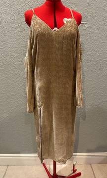 Michelle Mason Cut Off Long Sleeve Velvet Dress, Size 4