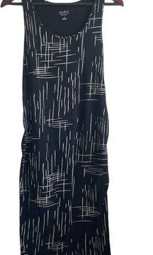 Isabel Maternity Dress Women Medium Black Scoop Neck Sleeveless Abstract Print