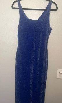 Vintage blue sparkle shimmer midi/maxi dress