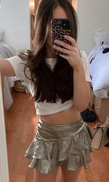 Metallic Ruffle Skort