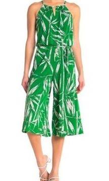 London times green one piece romper jumpsuit capri tropical cruise size 8