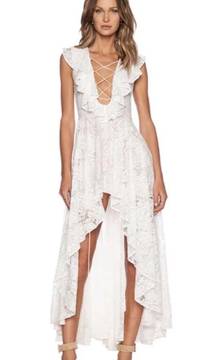 X Revolve Secret Garden High Low Lace Ruffle Dress Small