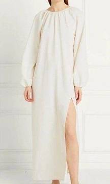 Hill House Ivory Coconut Milk Long Sleeve Backless The Simone Maxi Dress Small