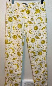 Dolls Kill Horoscopez Celestial Sun Moon Jeans Size Small Deadstock