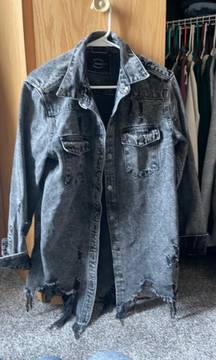 Distressed Denim Jean Jacket