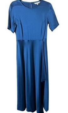 LK Bennett Delena Dress Imperial Blue Satin Full Length Dress Size 6