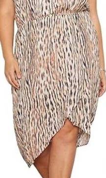 Tart Womens Josefa Animal Print Faux Wrap Midi Dress