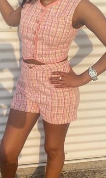 Shane  Pink Plaid Two Piece Set