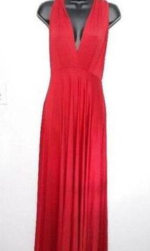 Red backless infinity maxi dress