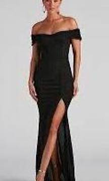 Black Glitter Formal Dress