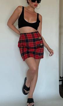 Flannel Plaid Mini Skirt 