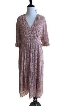 Brass and roe by called to surf large‎ lace midi dress