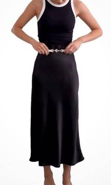 A-line Midi Satin Skirt Size M