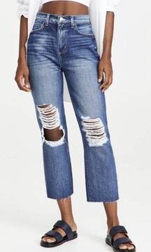 NWT L’ Agence Denim Adele High Rise Crop Stove Pipe Jeans Newberry Blue Size 29