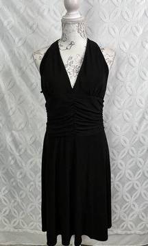 White House Black Market Crepe Halter Cocktail Party Swing Dress Sz M