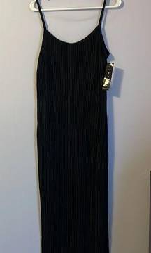 . Black Ribbed Spaghetti Strap Maxi Dress size 12