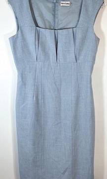 Vintage Marvin Richards Light Blue Square Neckline Shift Dress Size 8