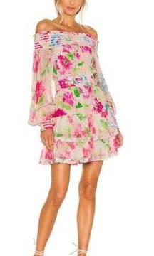 Rococo Sand Alora Mini Dress Floral Off-the-Shoulder Belted