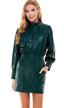 Leather Shirt Dress