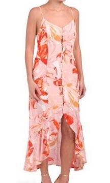 Abel the Label • Anthropologie • Midi Dress • Floral • Pink & Orange • Small