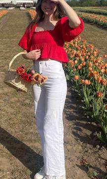 White Wide Leg Jeans