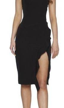 Bardot Carmelle Ruffle Midi Dress Black XS