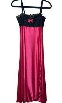 Women's Lace Fuchsia Pink & Black Cami Night/Sleep Dress Size Small