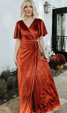 Meghan Velvet Wrap Maxi Dress