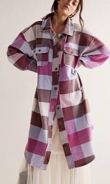 X We The Free Ruby Plaid Long Jacket