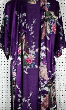 Oriental Village silk purple robe