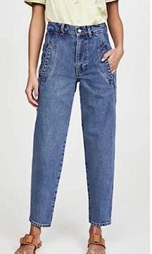 Boyish Parker Jeans High Rise Tapered Leg in City Lights Wash  Size 27