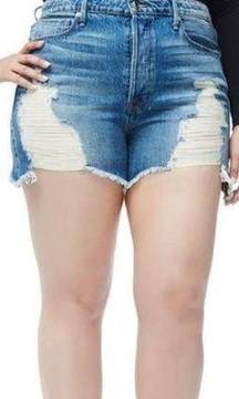 Good American Bombshell Denim Shorts Distressed