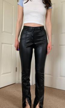 Straight Leg Faux Leather Pants