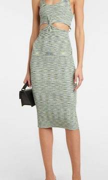 JONATHAN SIMKHAI   Colleen Space Dye Cutout Tank Dress In Basil Space Dye XS