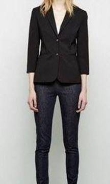 The Row Black Stretch Virgin Wool Schoolboy Blazer Womens Size 6