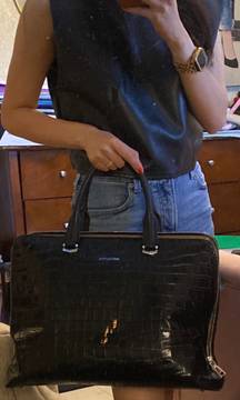 Black Leather Laptop Bag