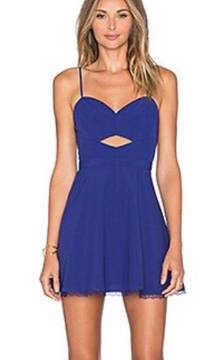 Womens Revolve x  Twins Beating Heart Fit & Flare Dress in Dark Cobalt NBD Xs