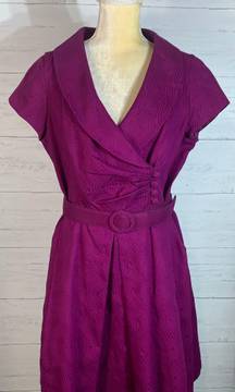 magenta belted dress size 14P