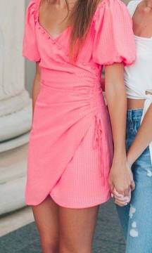  Pink Asymmetrical Mini Dress