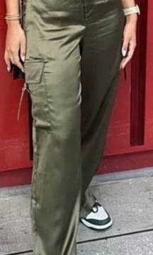 1960 Green Satin Cargo Pants NWF