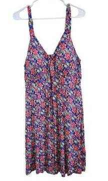 Jessica Simpson Raven Floral Thin Strap Sweetheart Smock Tank Dress Brami Sz 1X