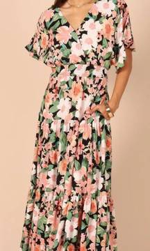 Petal + Pup Peach Floral Cautilina Maxi Dress