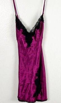 FREDERICK’S OF HOLLYWOOD Wine Color Black Lace Open Back Lingerie, Size Large