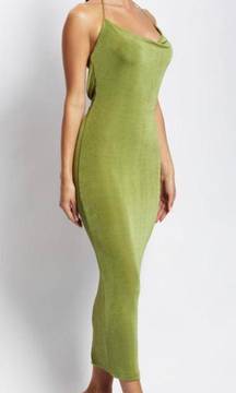 Armani Ice Jersy Cowl Back Maxi Dress Green Size Large