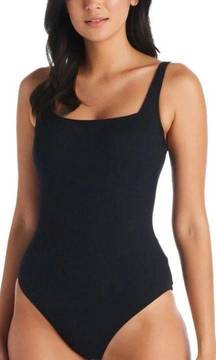 New black one piece swim suit, size 6