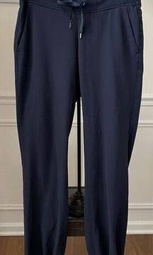 Athleta Midtown Trouser Drawstring Cinch Ankle Navy Blue 4